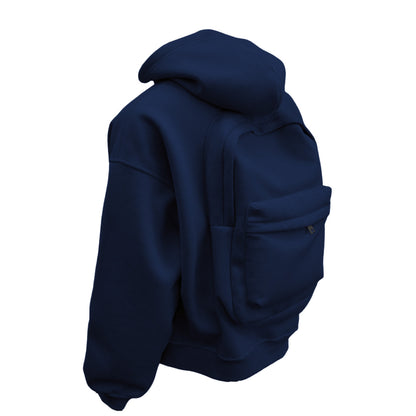 Unisex Casual Fleece Lined Hooded Zipper Sweatshirt Jacket