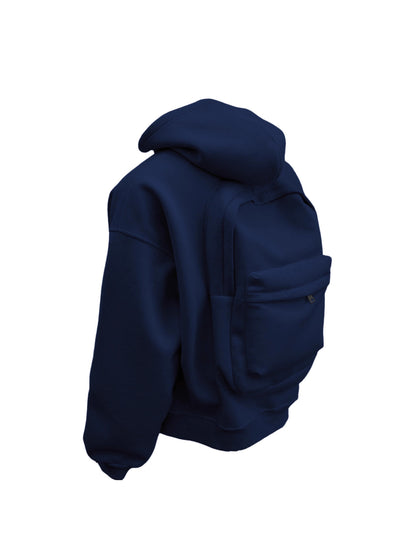 Unisex Casual Fleece Lined Hooded Zipper Sweatshirt Jacket